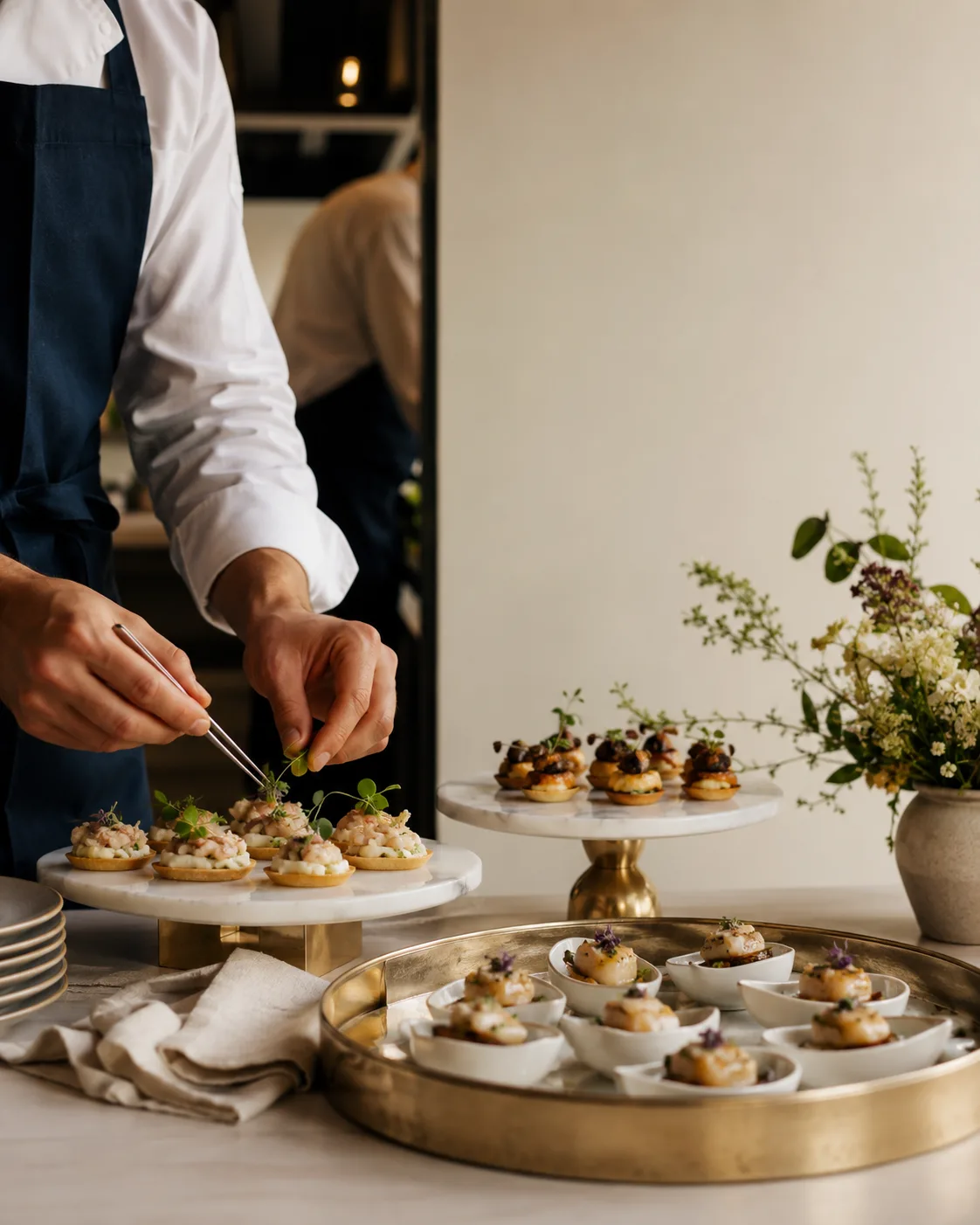 Catering preparation and presentation by The Palms Catering